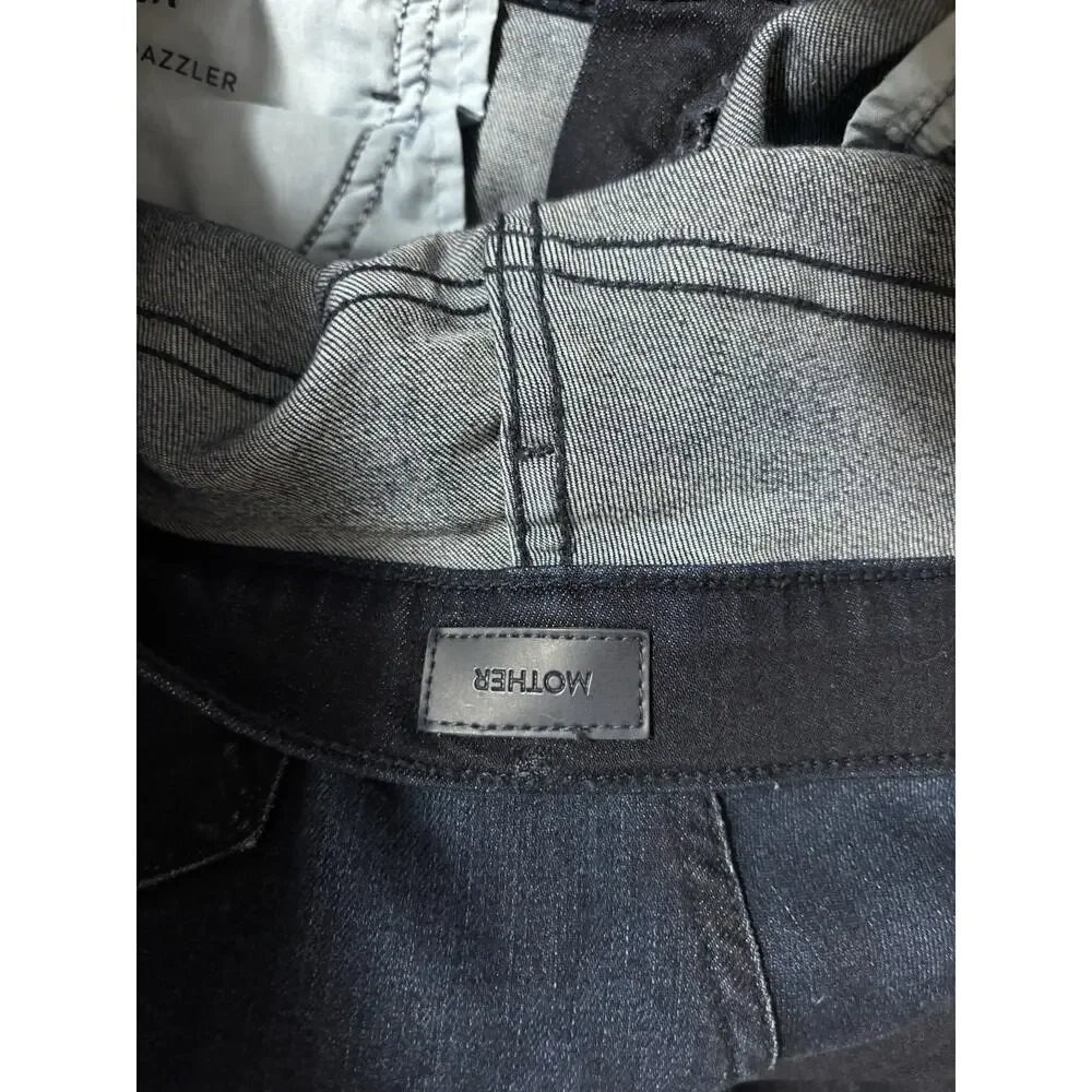 Mother Jeans 32 The Midsize Dazzler Ankle Dark Blue Stretch High Rise